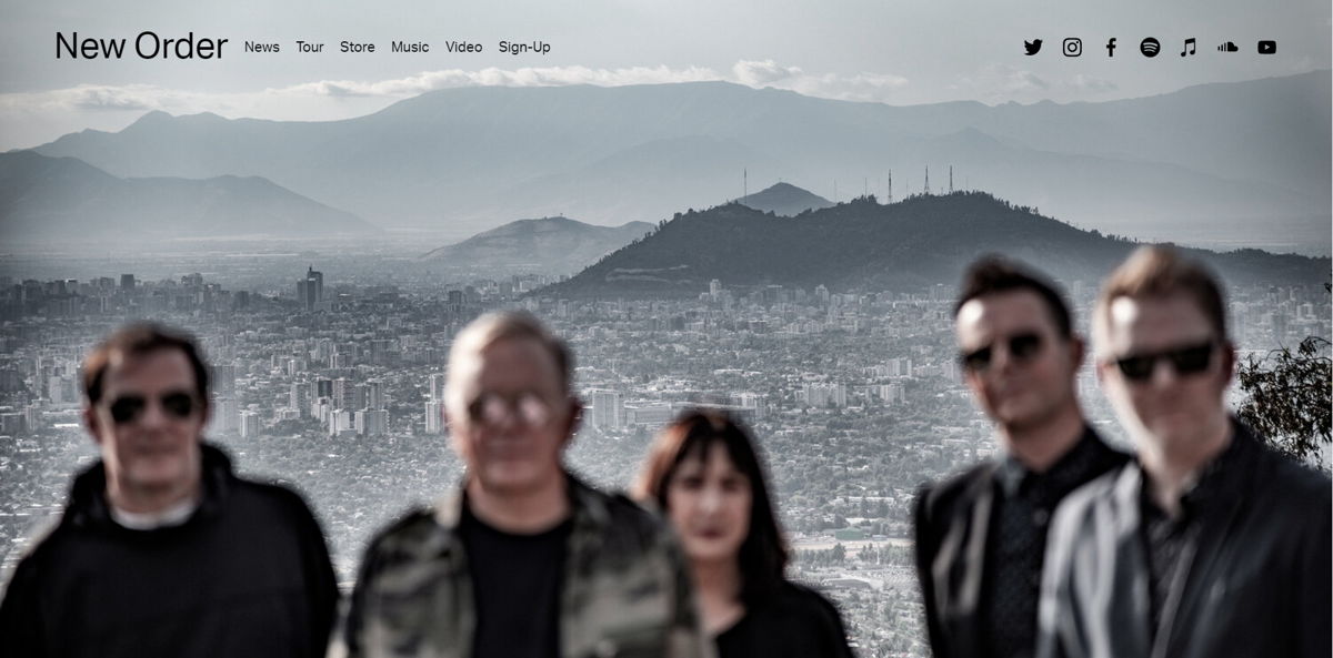 Screenshot of New Order, from the band websites collection.