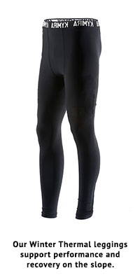 Our Winter Thermal leggings support performance and recovery on the slope. 