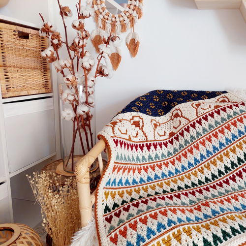 SLEEP TIGHT, LITTLE BEAR. Overlay mosaic crochet baby blanket pattern