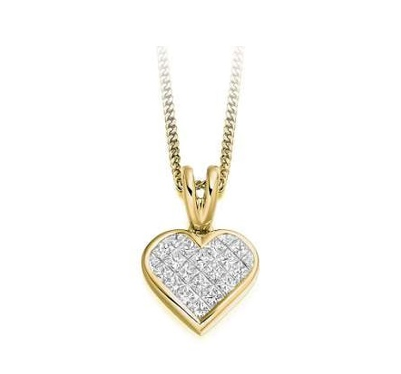 Browse and shop diamond heart and diamond cross pendants - Pobjoy Diamonds