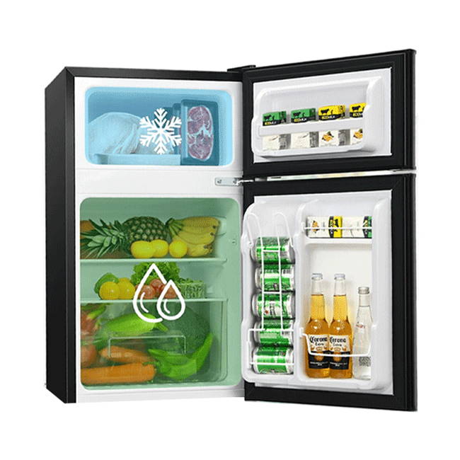 2 Door Mini Drink Refrigerator With Freezer Small Fridge Freezer For Sale