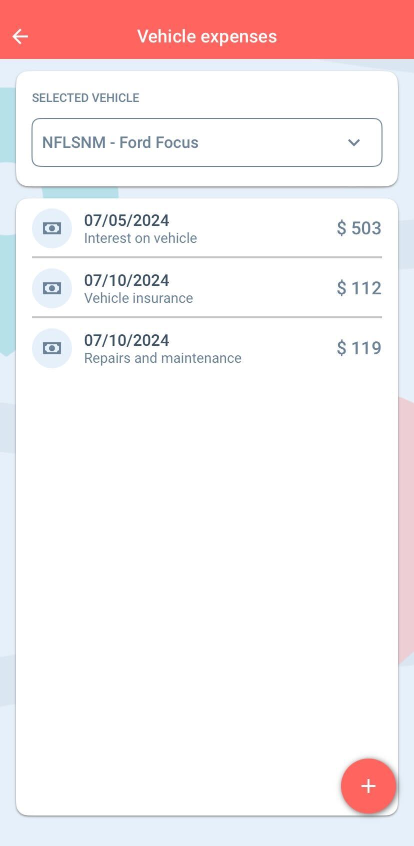 recording vehicle expenses