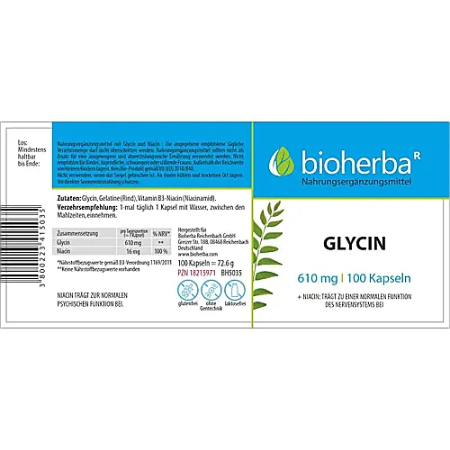 Glycin 610 mg 100 Kapseln