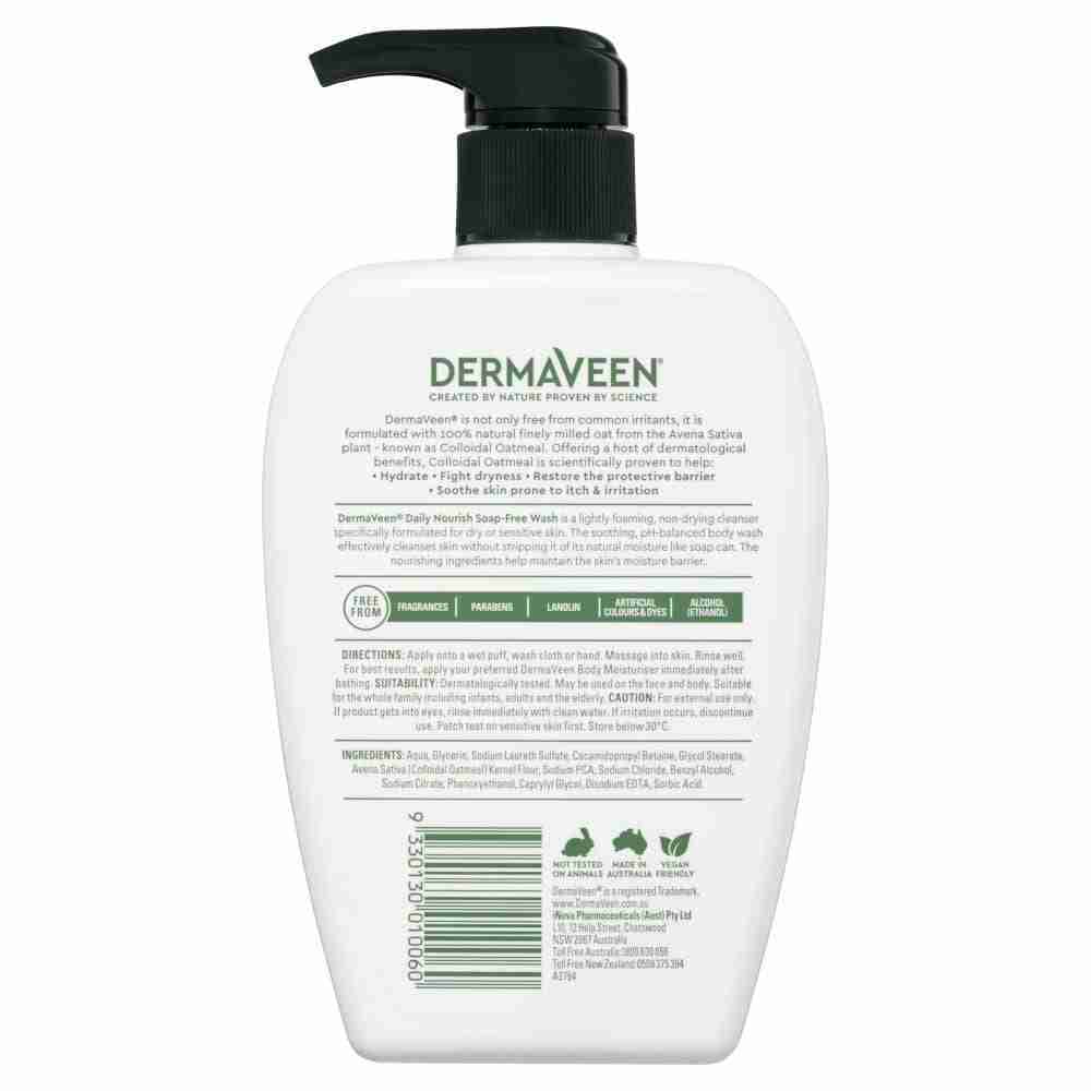 Dermaveen Daily Nourish Soap-Free Wash For Dry & Sensitive Skin 500Ml - Image 3