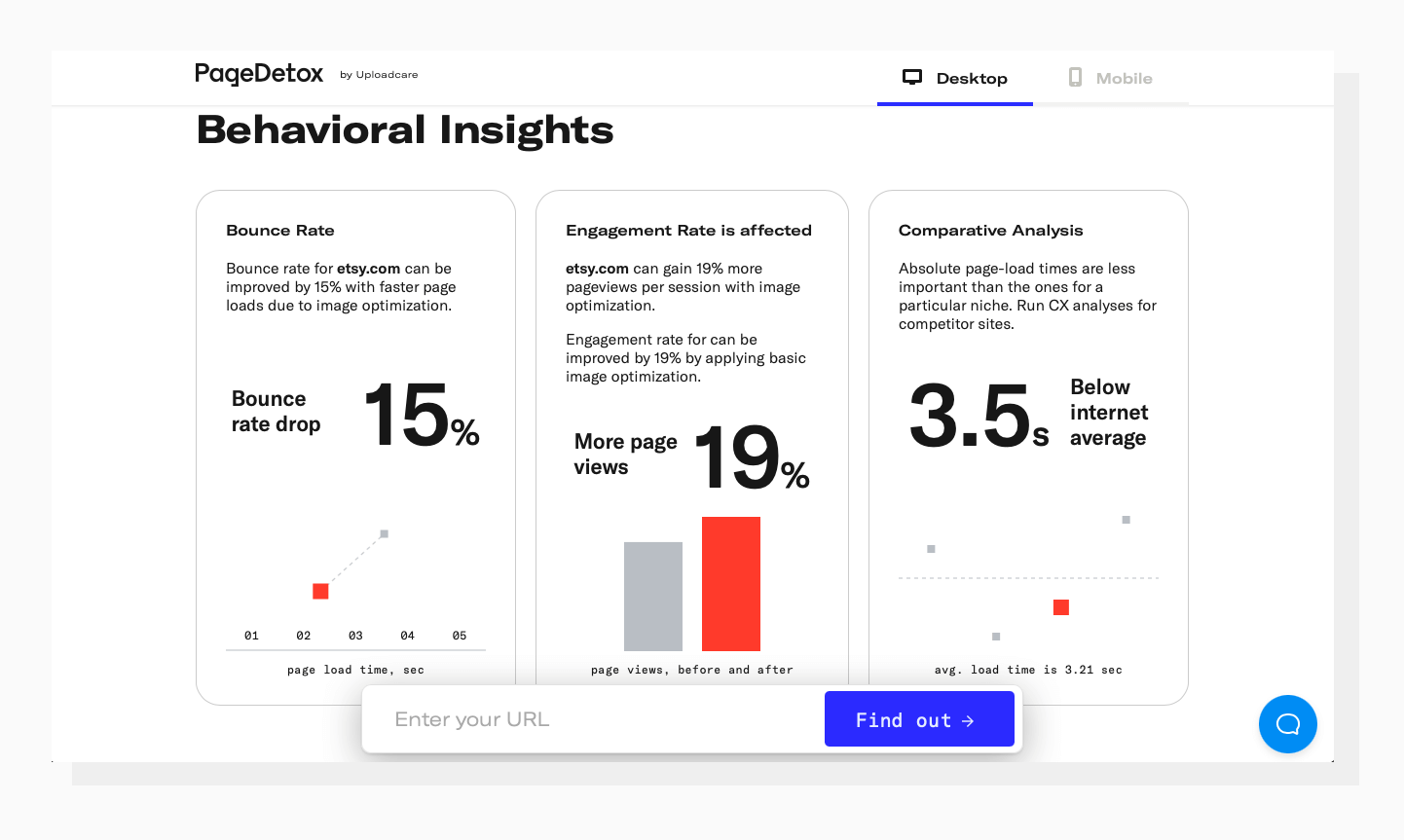 PageDetox interface