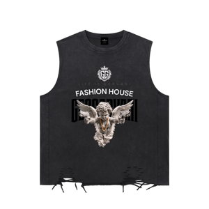 Snow Washed Raw-Hem Tank Top
