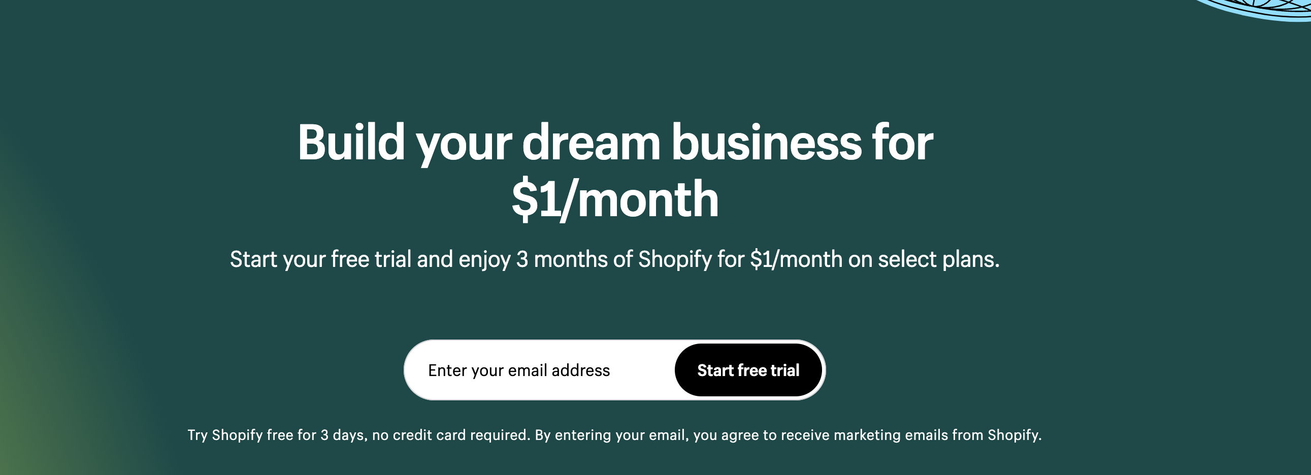 Shopify $1 3 months