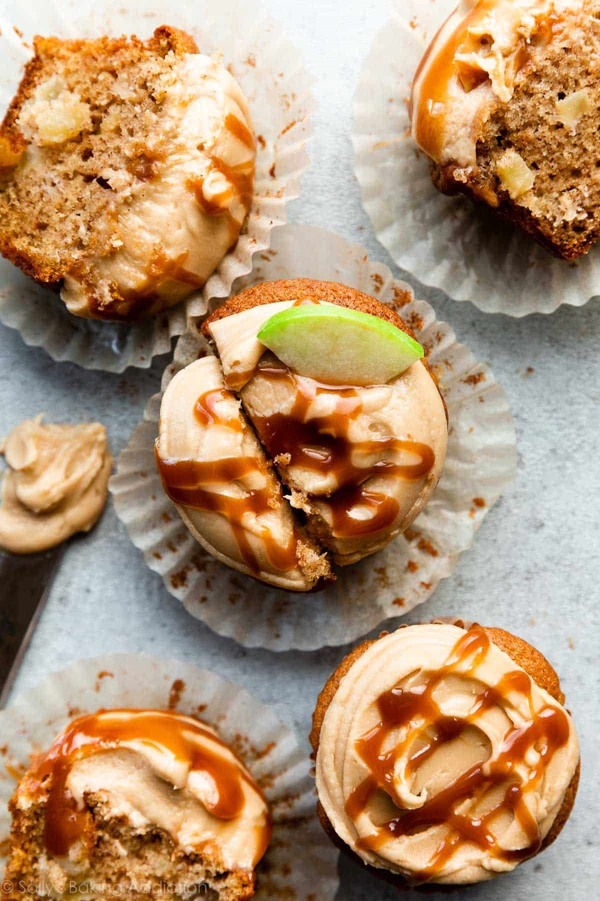 Apple Cupcakes with Caramel Frosting - Sally's Baking