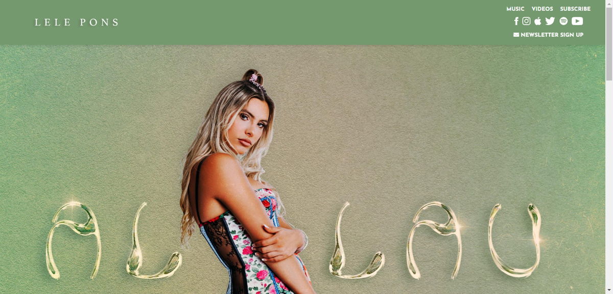 Screenshot of Lele Pons, from the influencer websites collection.