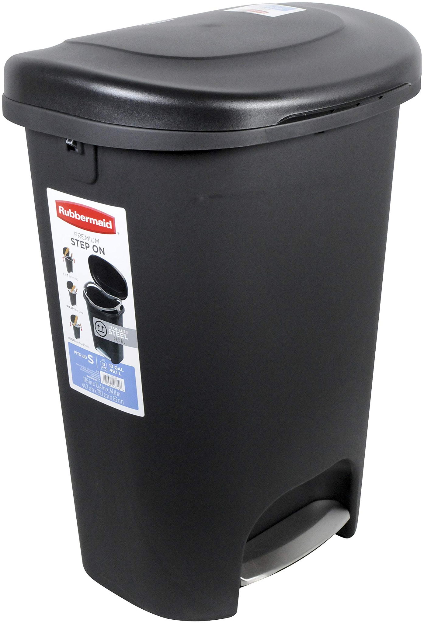 Rubbermaid Plastic Step On Lid Trash Can Vs Simplehuman Stainless Steel Profile Step Trash Can Slant