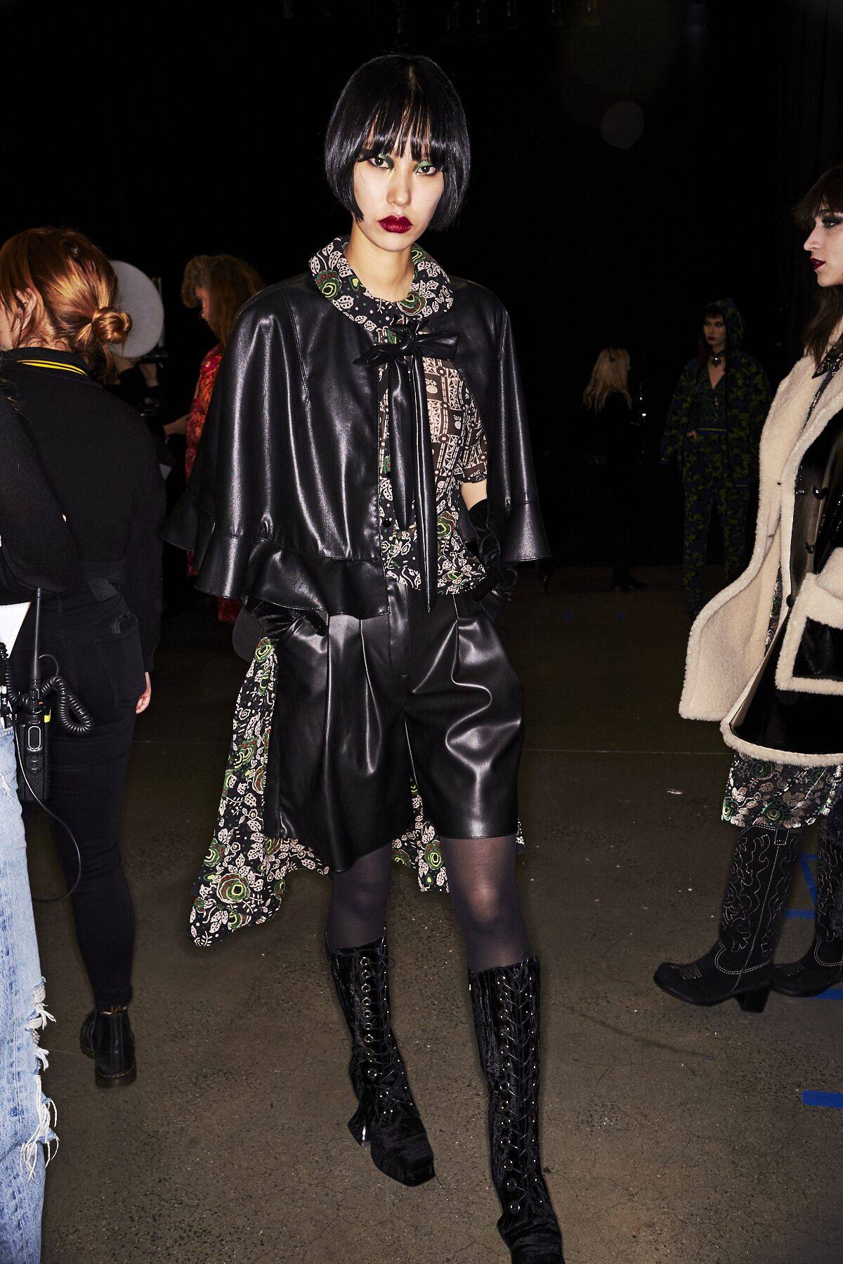 Models posing Behind the Scenes at the Anna Sui FW19 Fashion Show