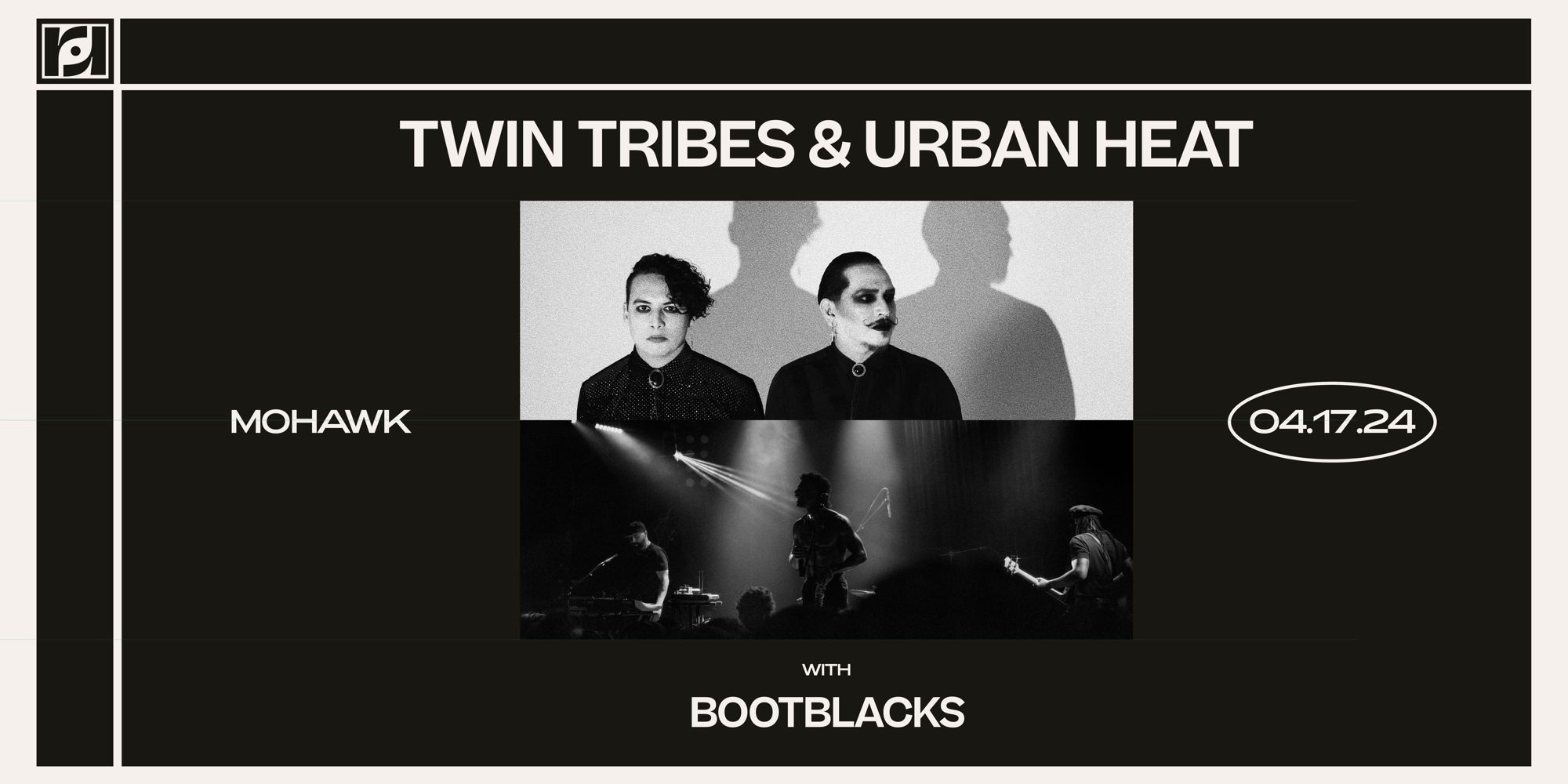 Resound Presents: Twin Tribes & Urban Heat w/ Bootblacks at Mohawk promotional image