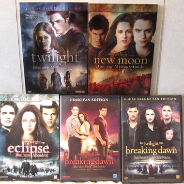 DVD Twilight New Moon Eclipse Breaking Dawn 1&2