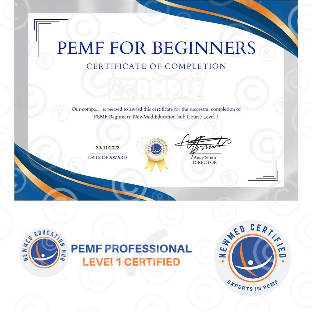 NewMed's training course certificate