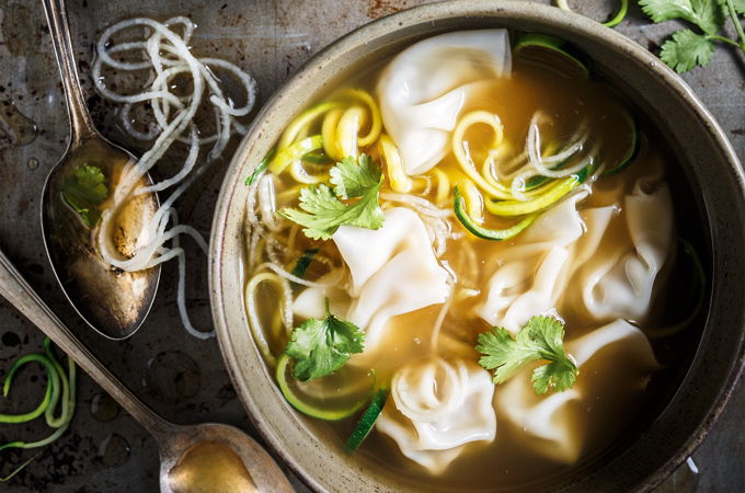 Won-ton à la dinde et à la coriandre