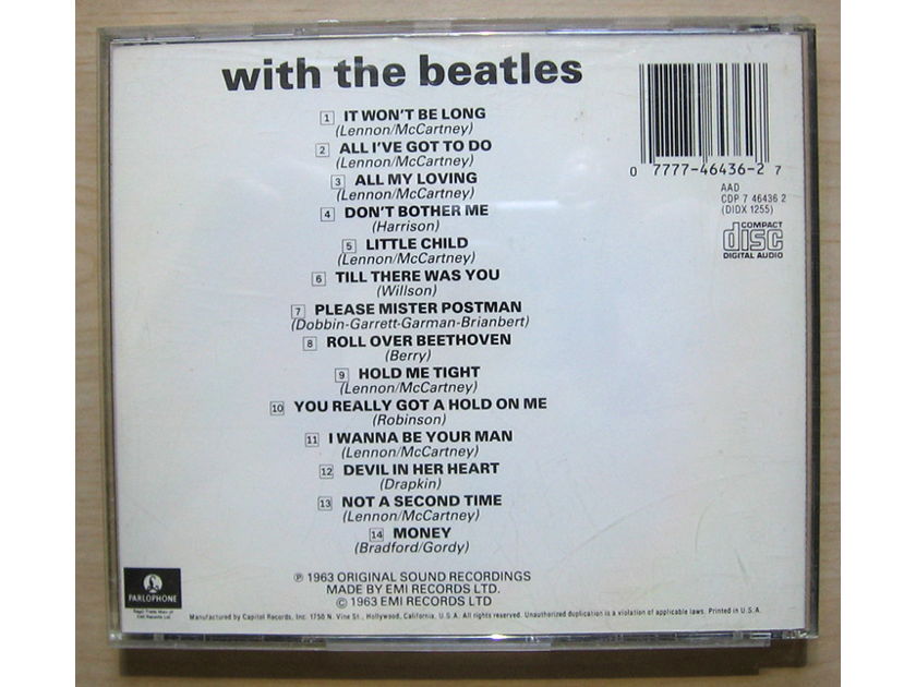 The Beatles - With The Beatles - 1987  EMI Parlophone ‎ CDP 7 46436 2