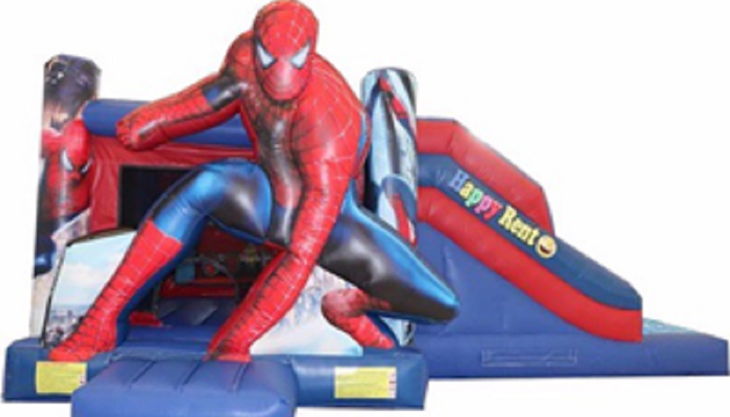 happy rent verleih spiderman springkussen spider man huepfburg