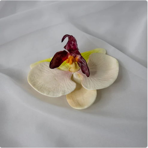 White, Pink and Green Phalaenopsis Flowerhead (6 Pack) - Realistic Artificial Flowers - Image 3