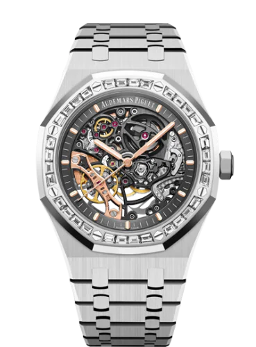Royal Oak 41 Double Balance Wheel Openworked White Gold / Baguette