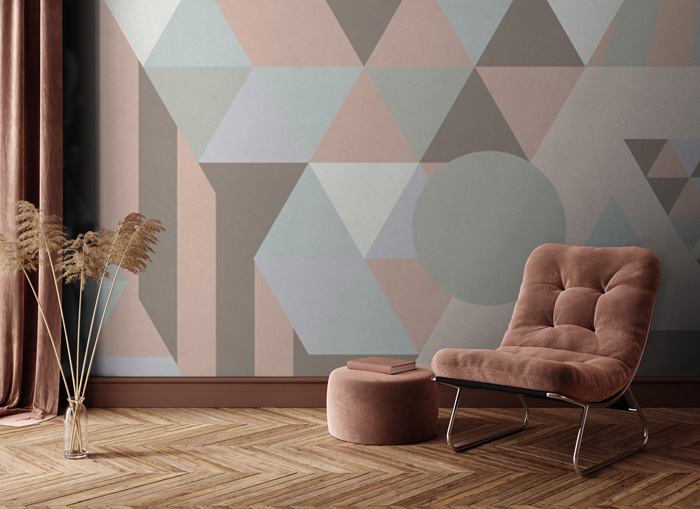 Brown & Orange Geometric Triangle Wall Mural - Feathr™ Wallpapers