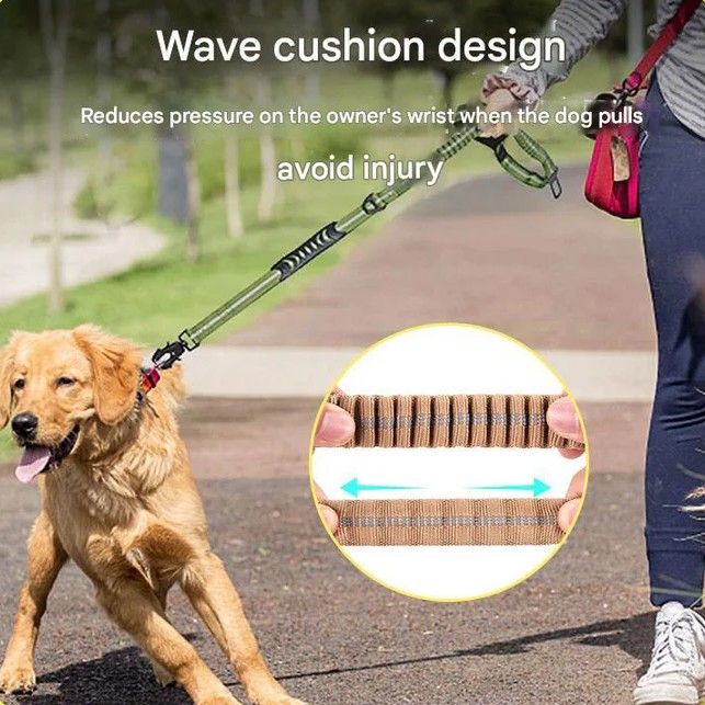 Shock Absorbing Dog Leash with Reflective Stitching - 135cm for Small to Large Dogs - Image 4