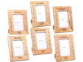 Set of Six Assorted Mango Wood Frames with Turkey Tracks Design