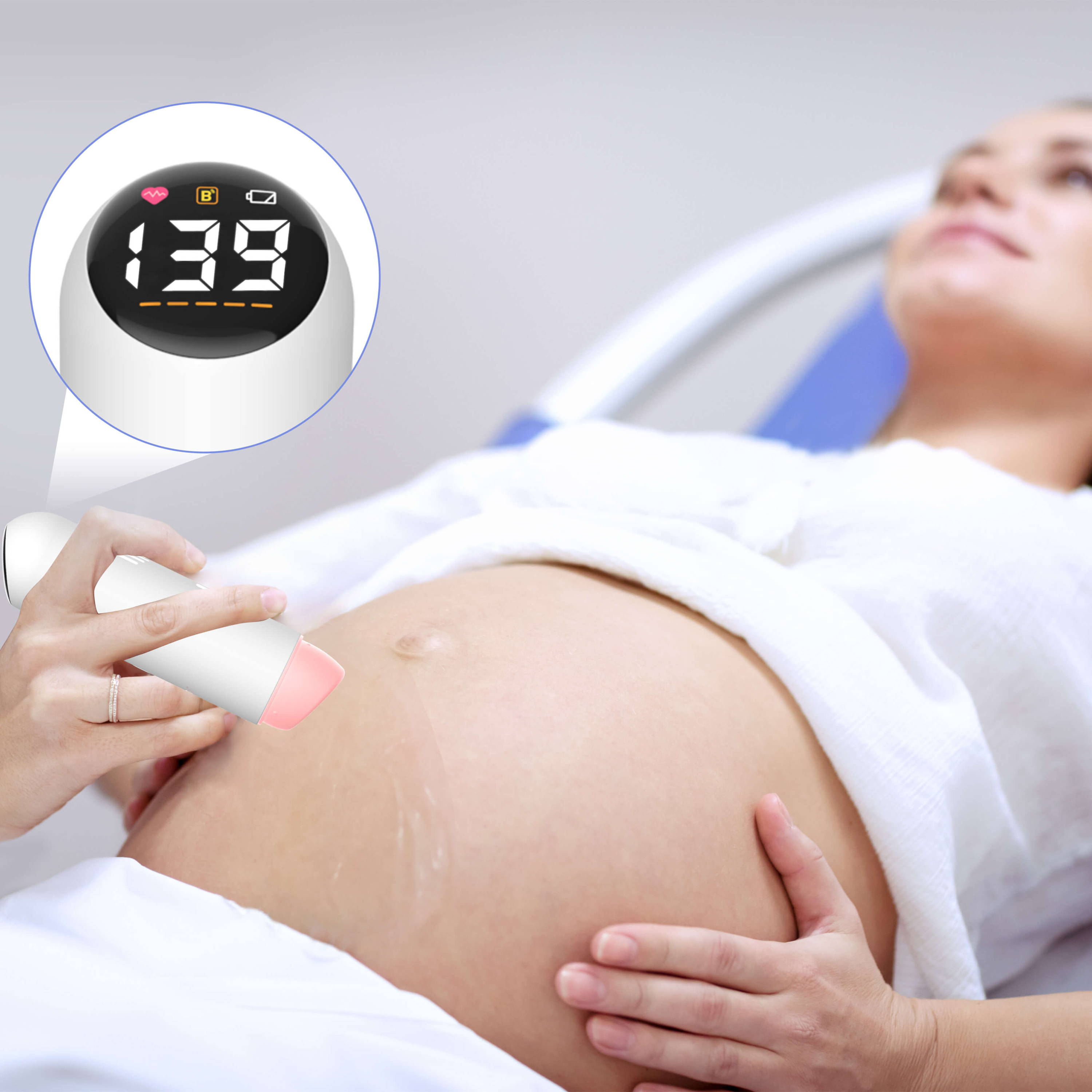 Fetal Heart Monitor with LED display, baby doppler, Fetal Heart Monitor, fetal doppler, portable baby doppler