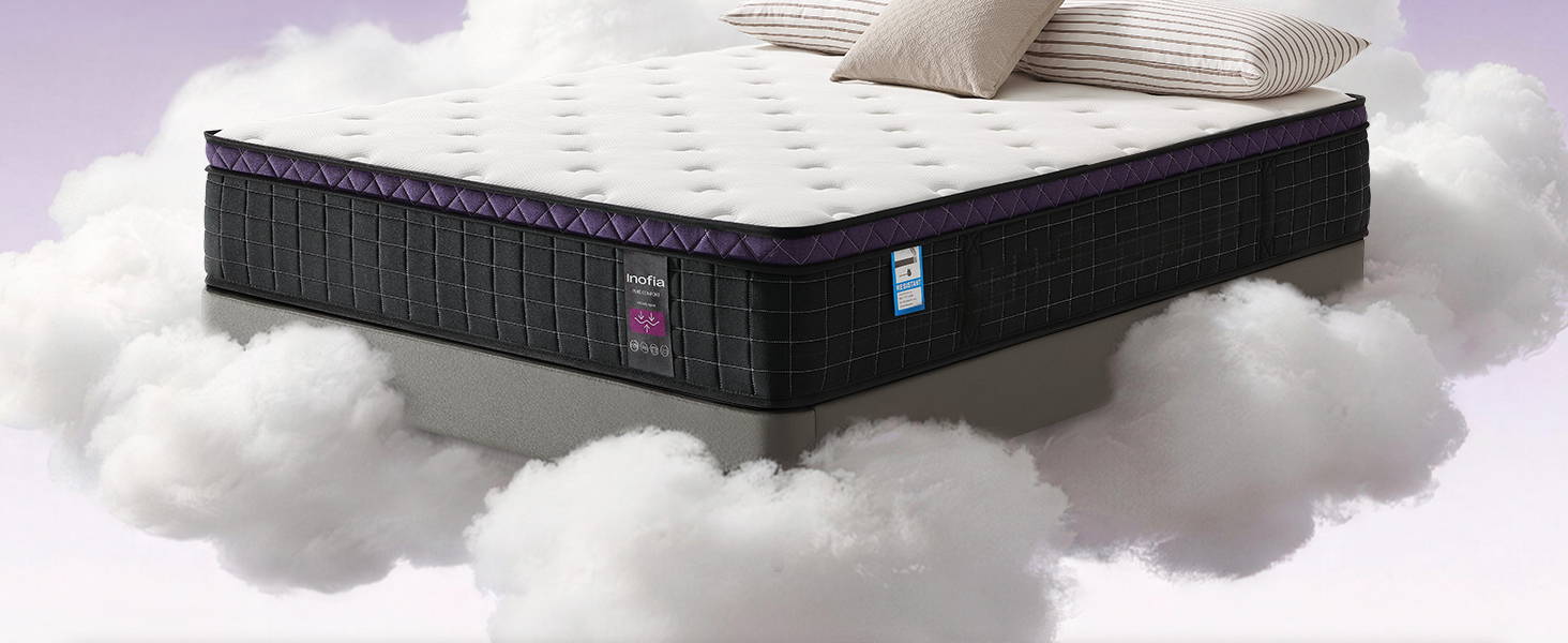 Inofia 4FT Small Double Mattress,12 Inch CloudLux Memory Foam Mattress with Pocket Sprung,Medium Firm with Tencel Fabric,Fire Resistant Barrier,Pressure Relieving,OEKO-TEX Certified(120×190×30cm)