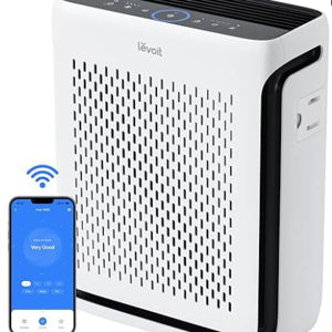 LEVOIT Air Purifiers for Home Large Room Bedroom Up to 1110 Ft² with Air Quality and Light Sensors, Smart WiFi, Washable Filters, HEPA Sleep Mode for Pets, Allergies, Dust, Pollen, Vital 100S-P, White