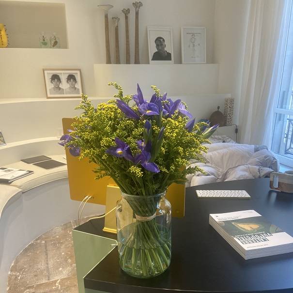 Bouquet provençal jaune et bleu