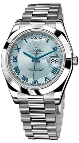 Rolex Day-Date II Platinum Ice Blue Roman