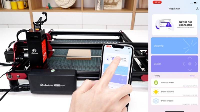 How to connect the DIY KIT MINI machine to the AlogLaser APP 03-1
