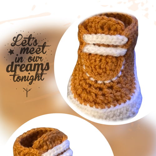 Crochet pattern high top sneakers
