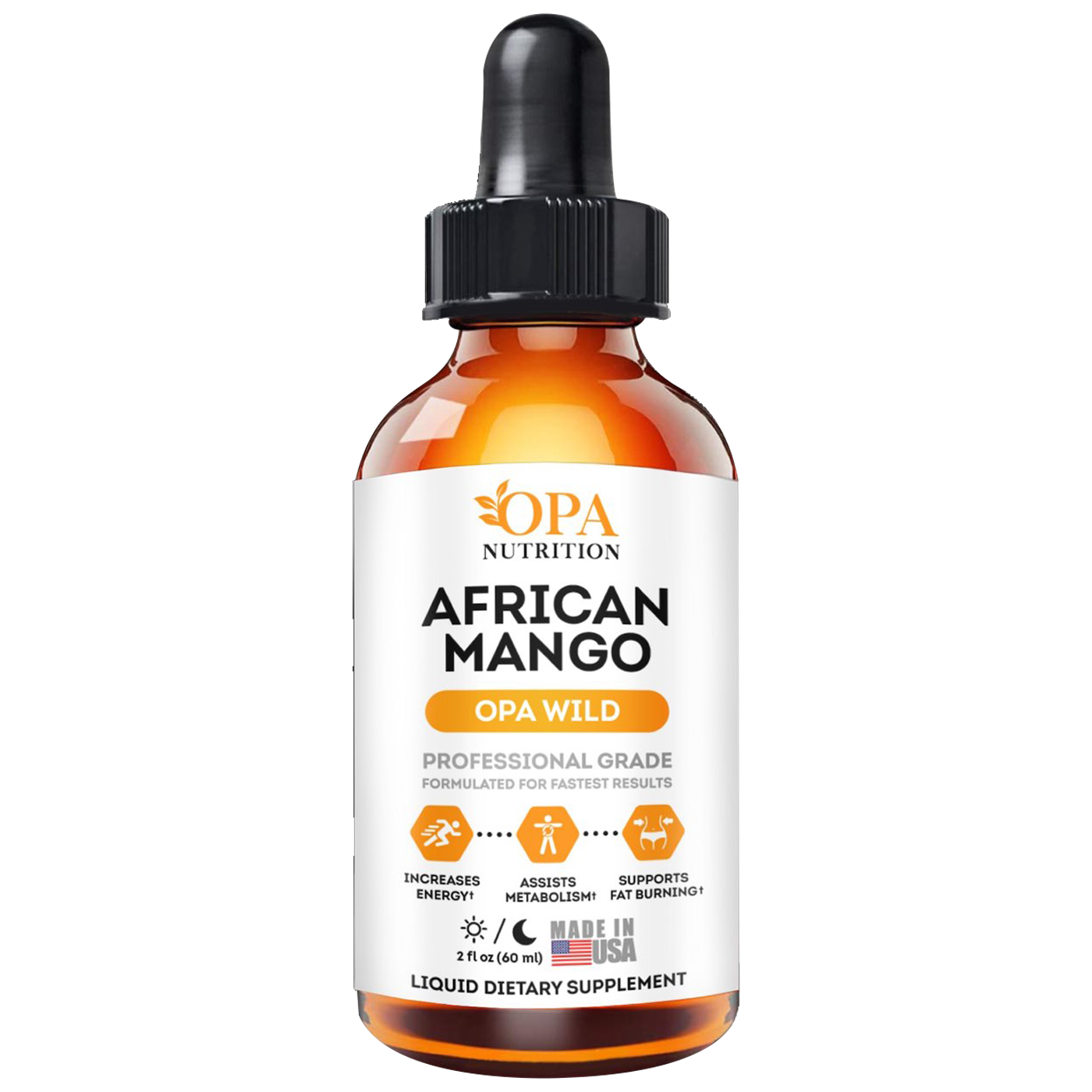 Diet Drops for Weight Loss with African Mango - 60 ml Front ingredients