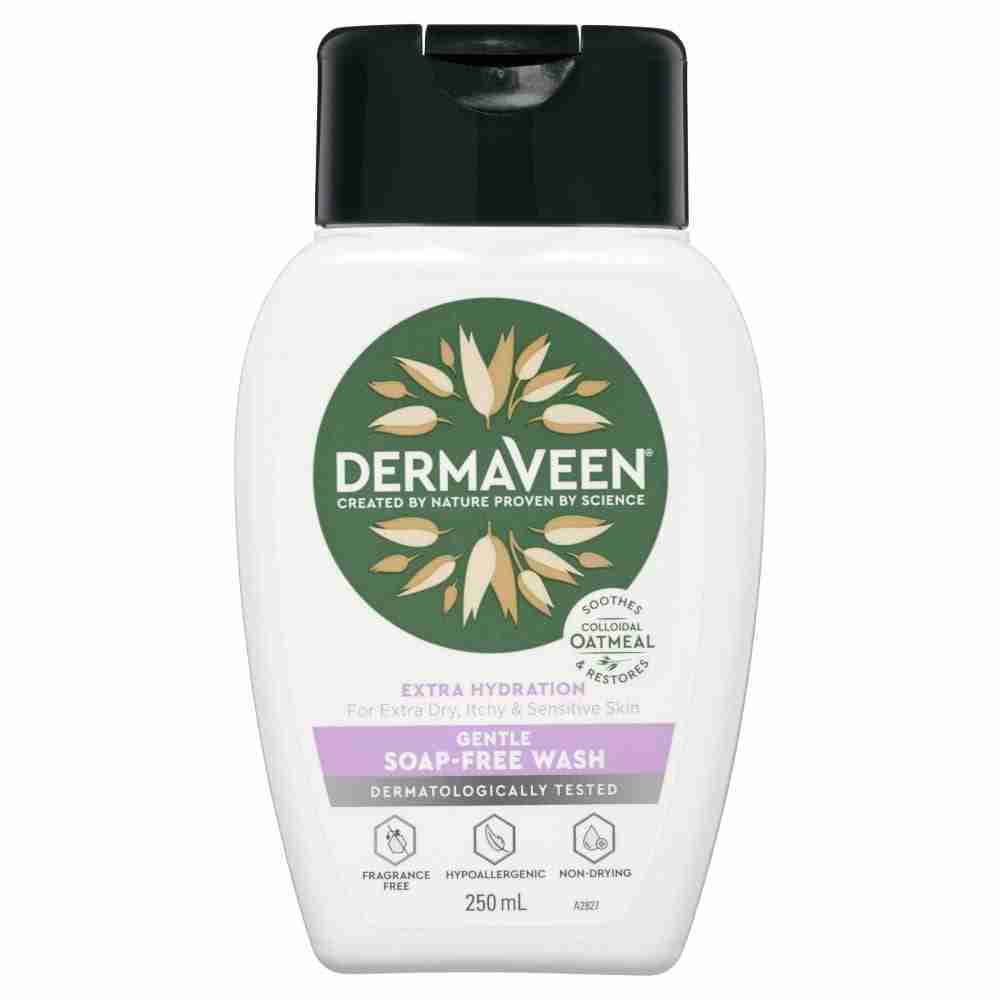 DermaVeen Extra Hydration Gentle Soap-Free Wash for Extra Dry, Itchy & Sensitive Skin 250mL - Image 2