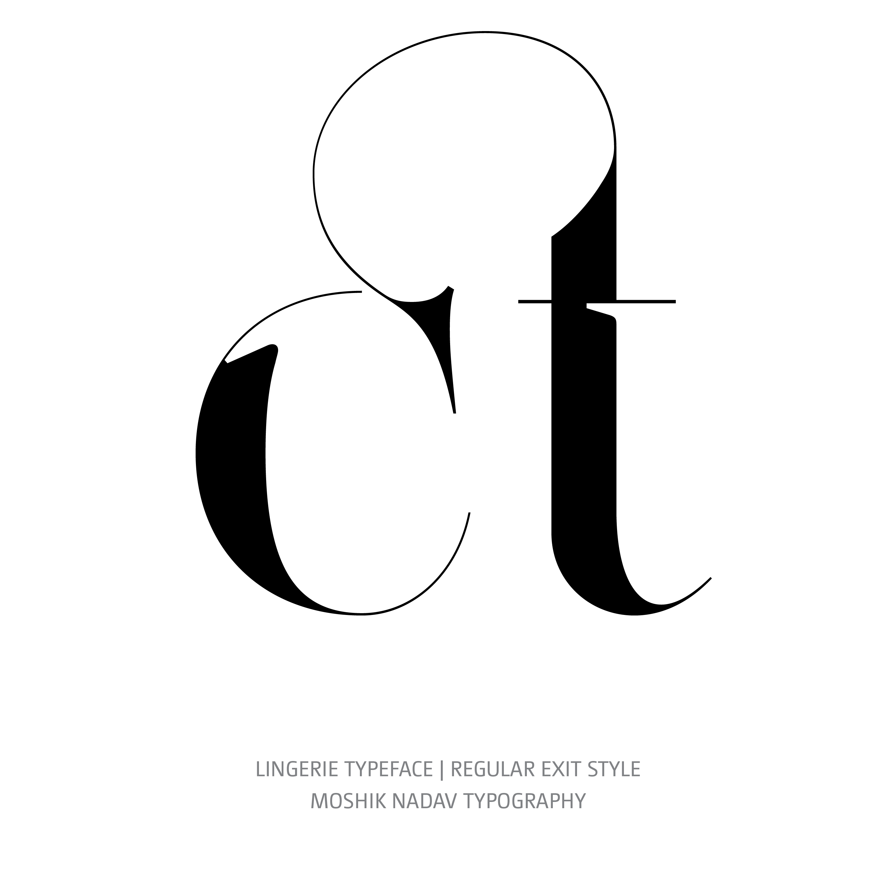 Lingerie Typeface Regular Exit ct ligature