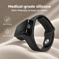 Man sleeping with Checkme O2 Max wrist oxygen monitor and ring sensor for overnight sleep tracking
