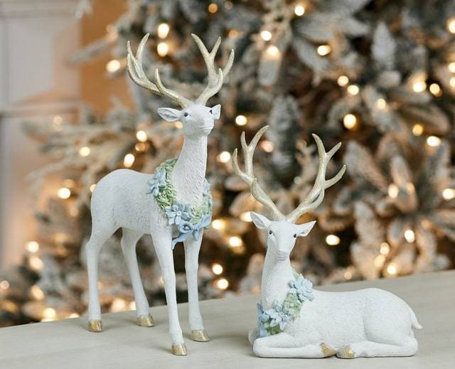 Raz Imports Wooden Sleigh With Winter Natural Arrangement and Pinecone Christmas Home Decor