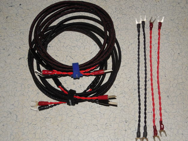 SILVER Speaker Cables Bi-Wire Speaker Cable System 3 Meter