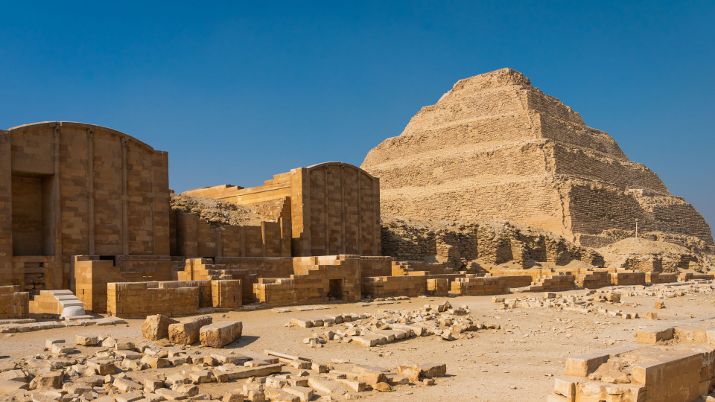 Located about 20 miles south of Cairo, Saqqara is home to the Step Pyramid of Djoser, one of Egypt's oldest pyramids