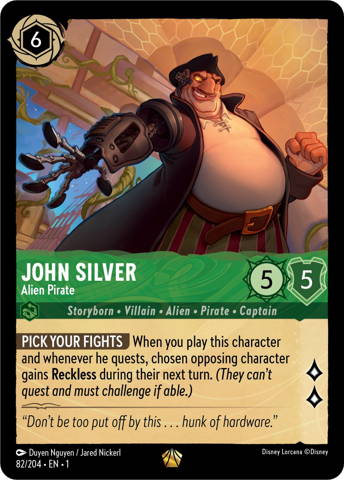 John Silver card from Disney's Lorcana: The First Chapter.