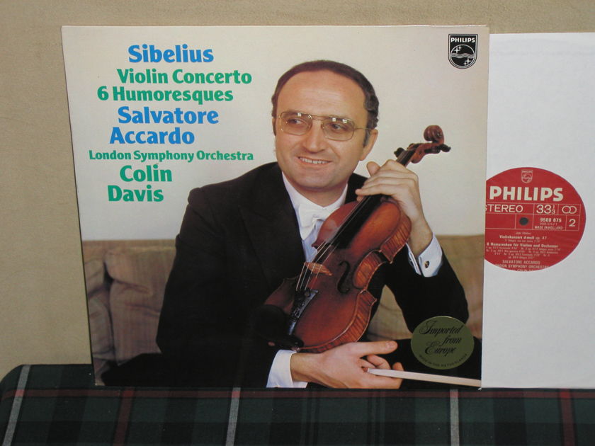 Accardo/Davis/LSO - Sibelius Violin Cto. Six Humoresques Philips Import LP 9500
