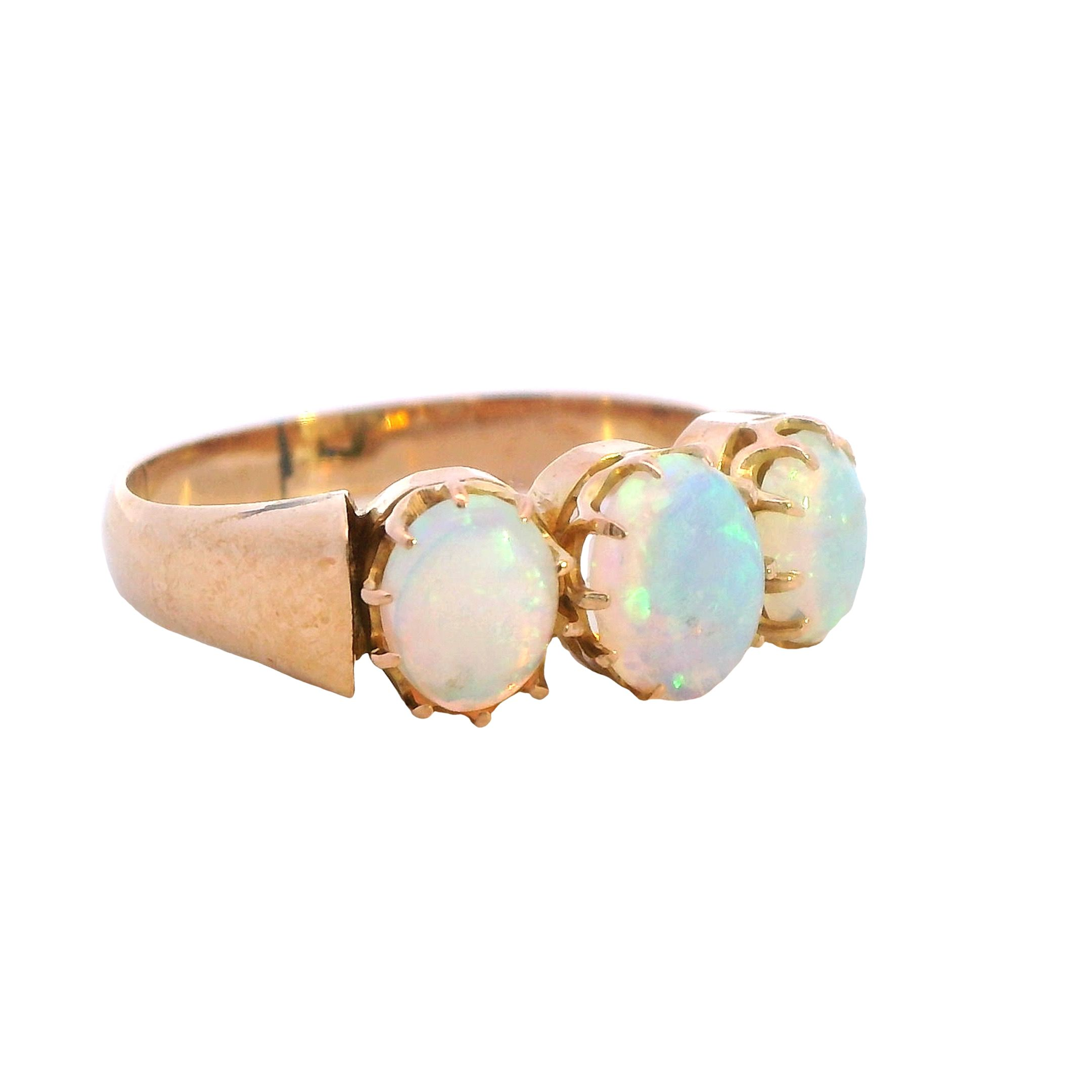 Triple Light Opal Elegance Ring - Image 3