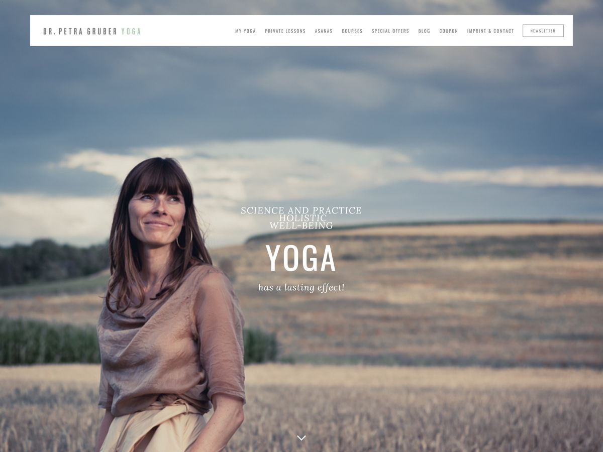Screenshot of Dr. Petra Gruber, from the yoga websites collection.
