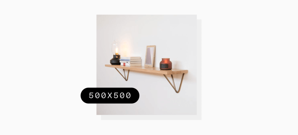 And here’s our test image. a shelf on a wall