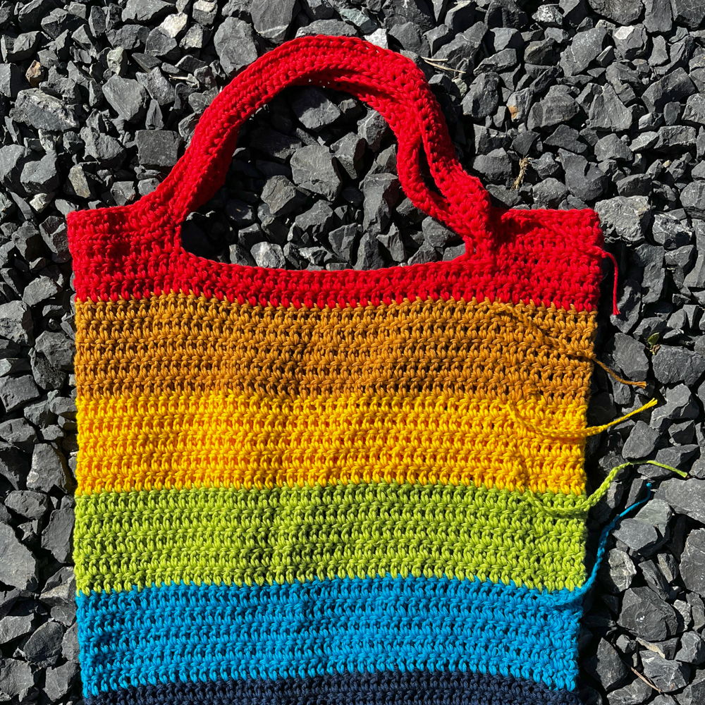 Umgekehrte Regenbogentasche