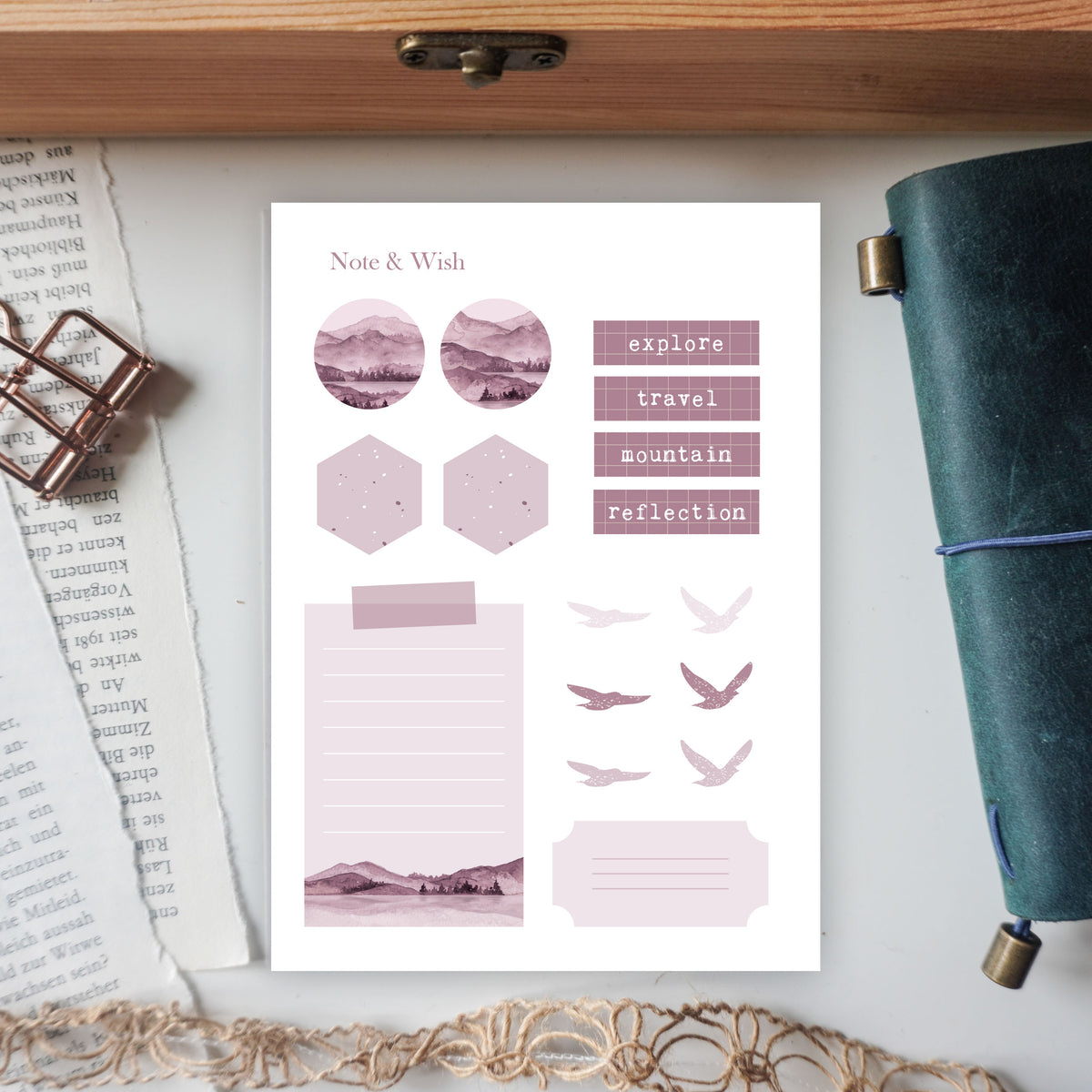 Mountain Reflection - Washi Paper Sticker Sheet– Note And Wish