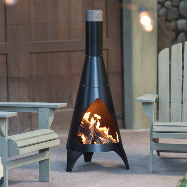 Chimney Fire Pit With Wood Logs
