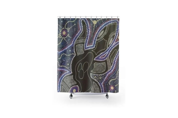 Abstract Bohemian Shower Curtain, Unique Bathroom Decor
