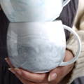 400 ML marble ceramic coffee mug with handle for coffee / tea - freshly made
